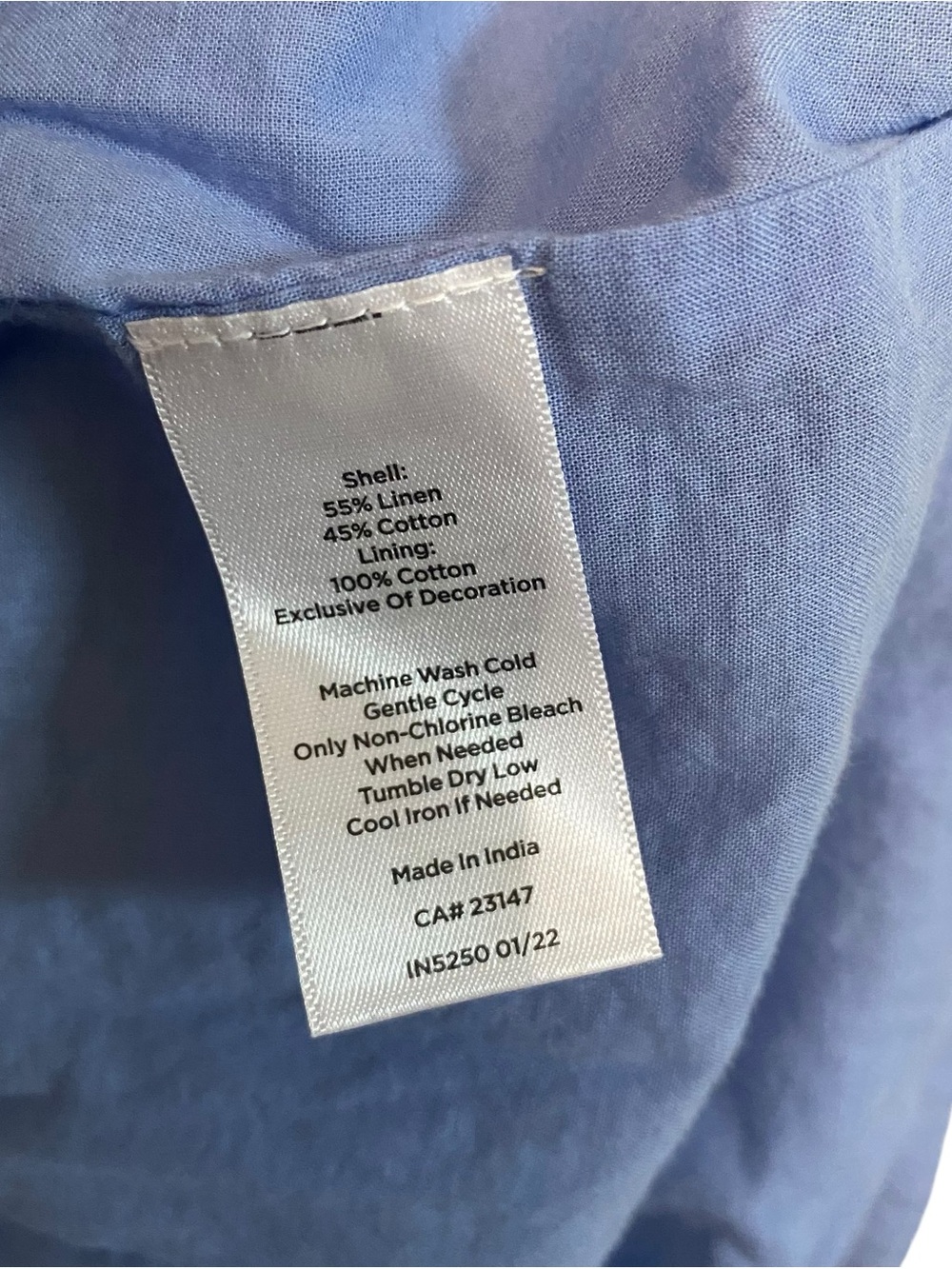 Talbots Chambray Floral Sleeveless Embroidered Linen Shift Dress Size 8 - Picture 6 of 7